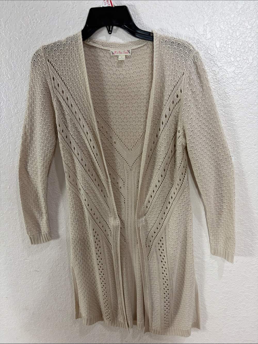 It’s Our Time,Size M,Women’s Cream Openfront Knit Cardigan Sweater - Picture 8 of 15